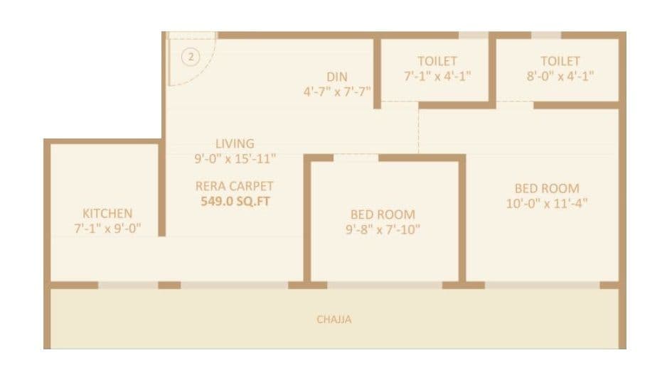 Unit plan - 549 sq.ft.