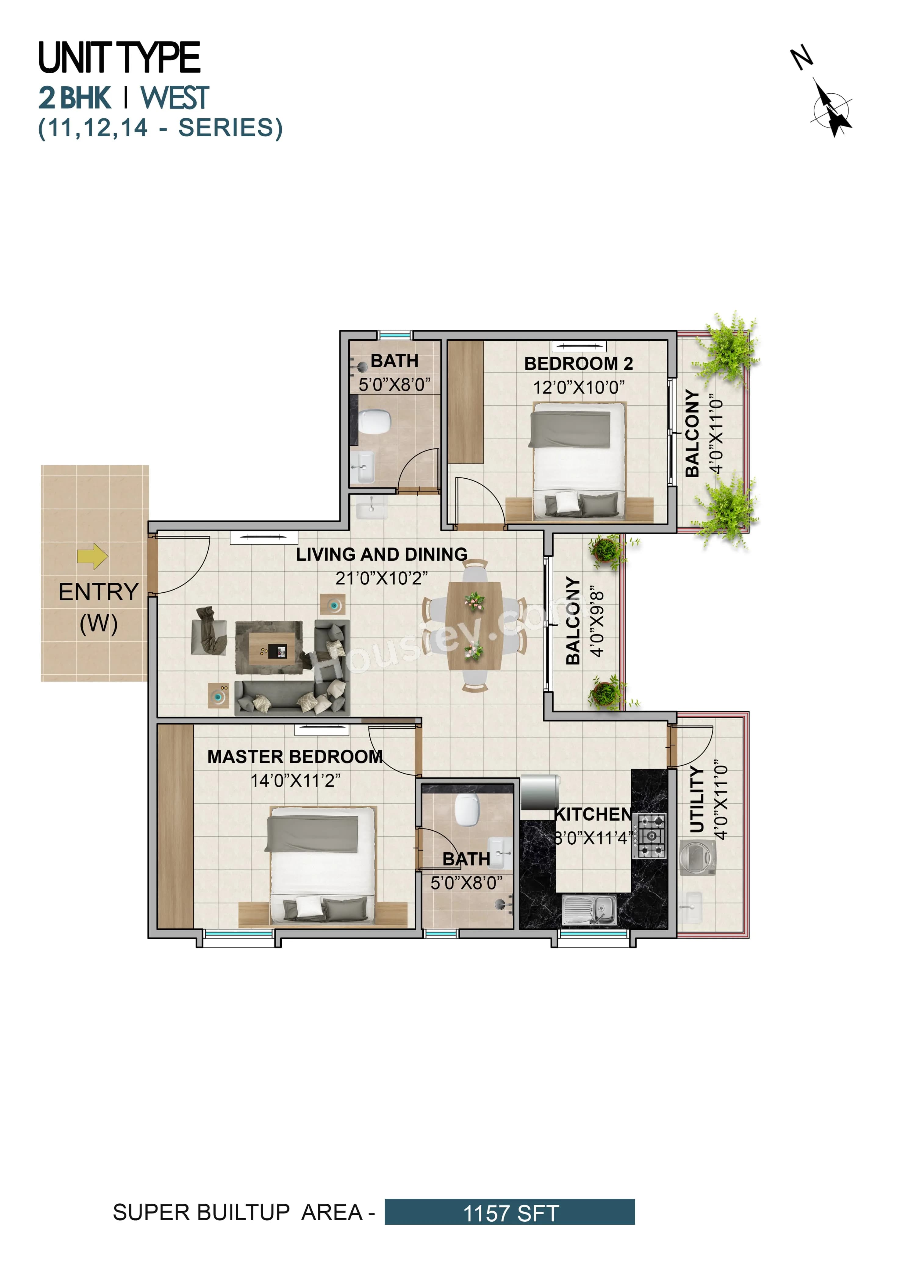 Unit plan - 707 sq.ft.