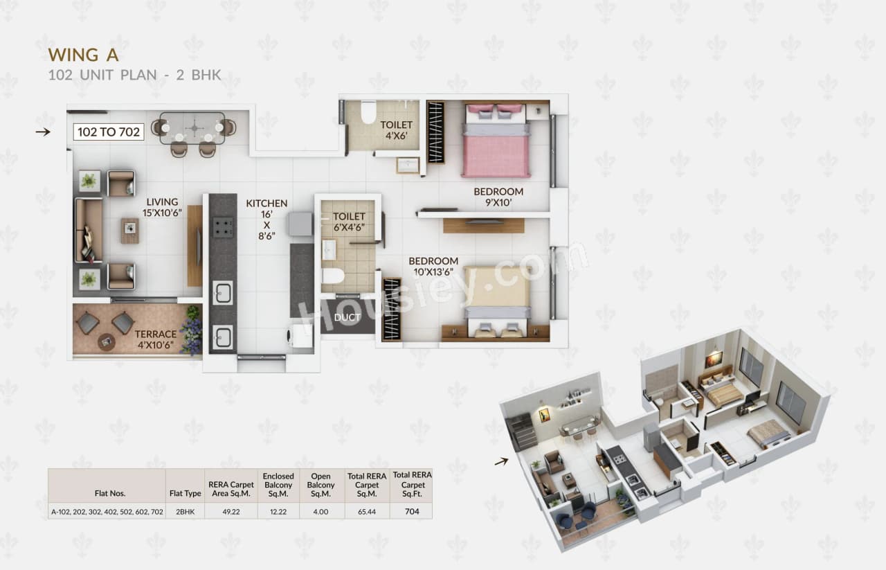 Unit plan - 704 sq.ft.