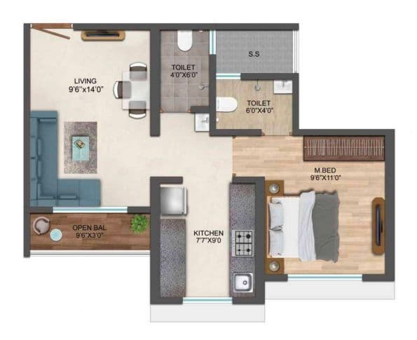 Unit plan - 452 sq.ft.