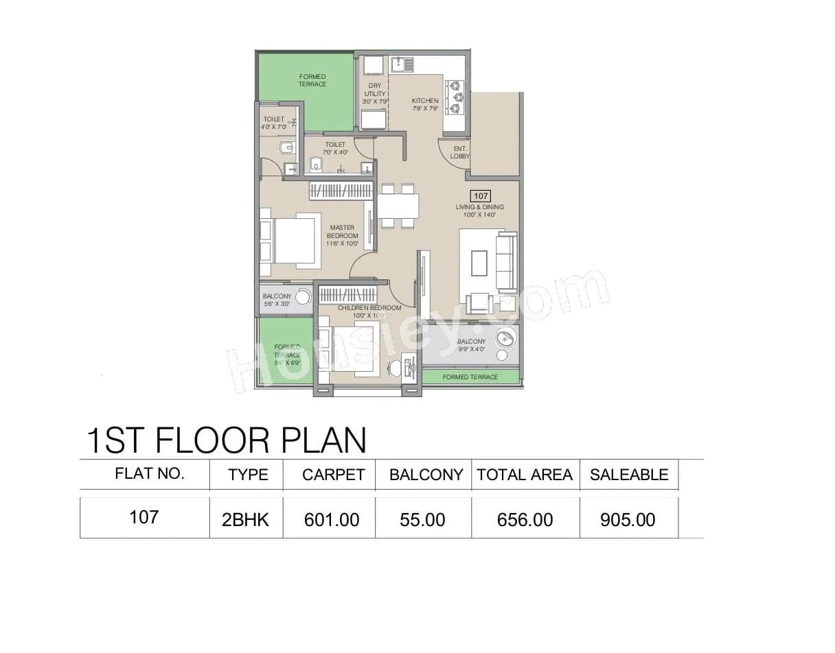 Unit plan - 656 sq.ft.