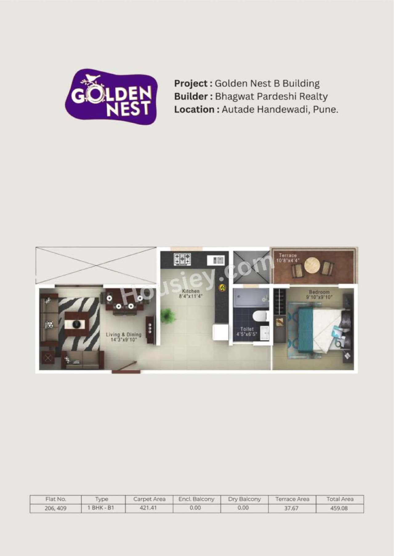 Unit plan - 459 sq.ft.