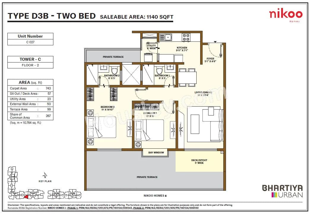 Unit plan - 743 sq.ft.