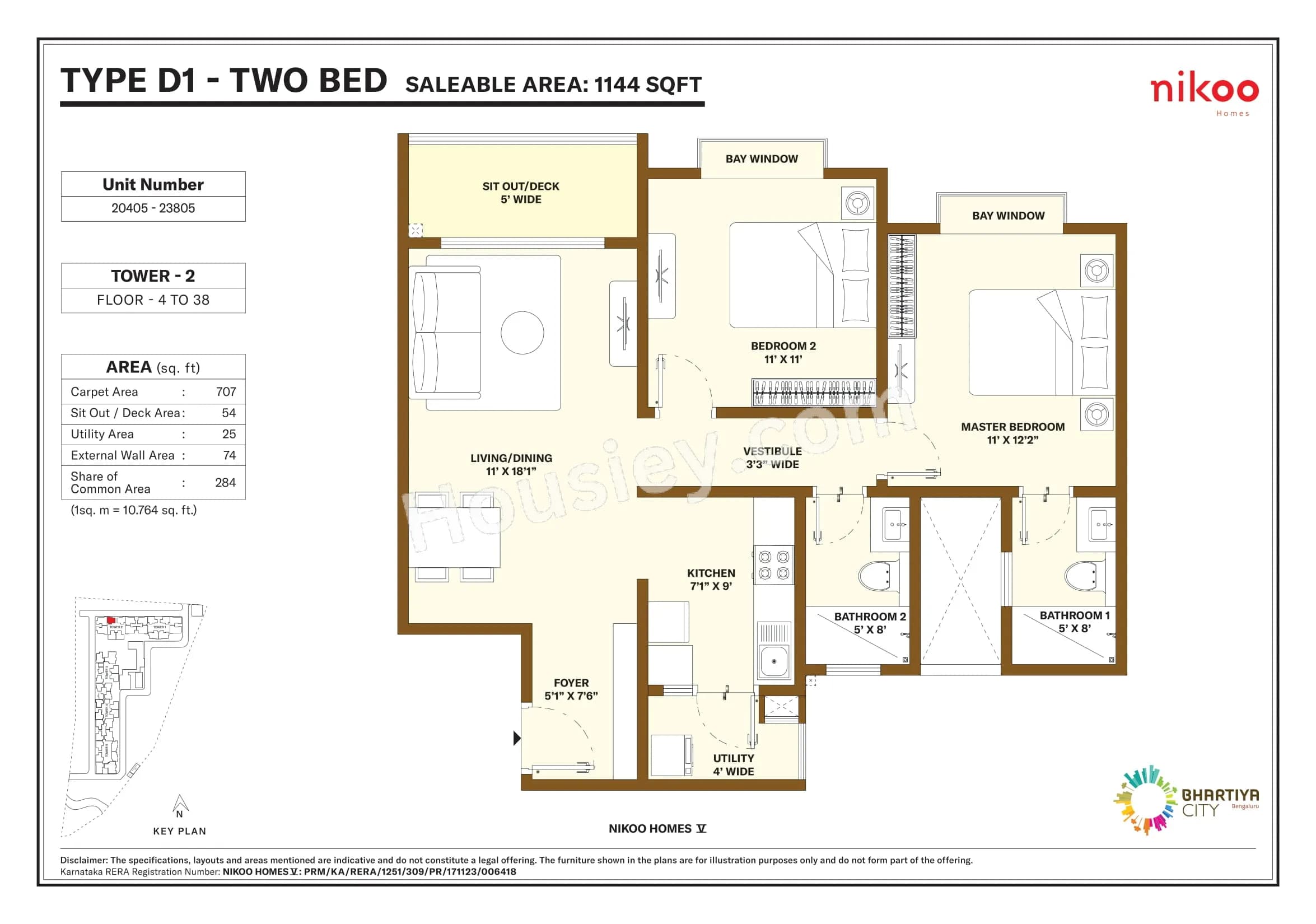 Unit plan - 707 sq.ft.