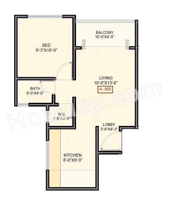 Unit plan - 430 sq.ft.