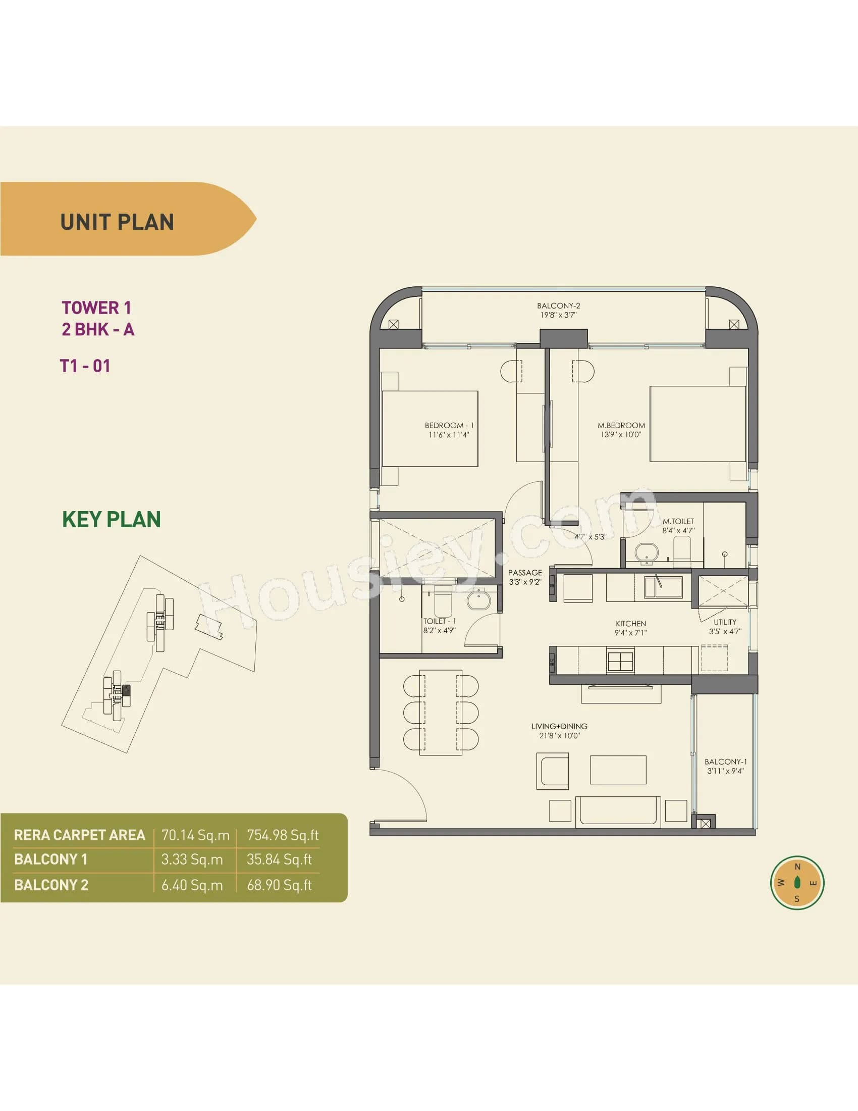 Unit plan - 754 sq.ft.