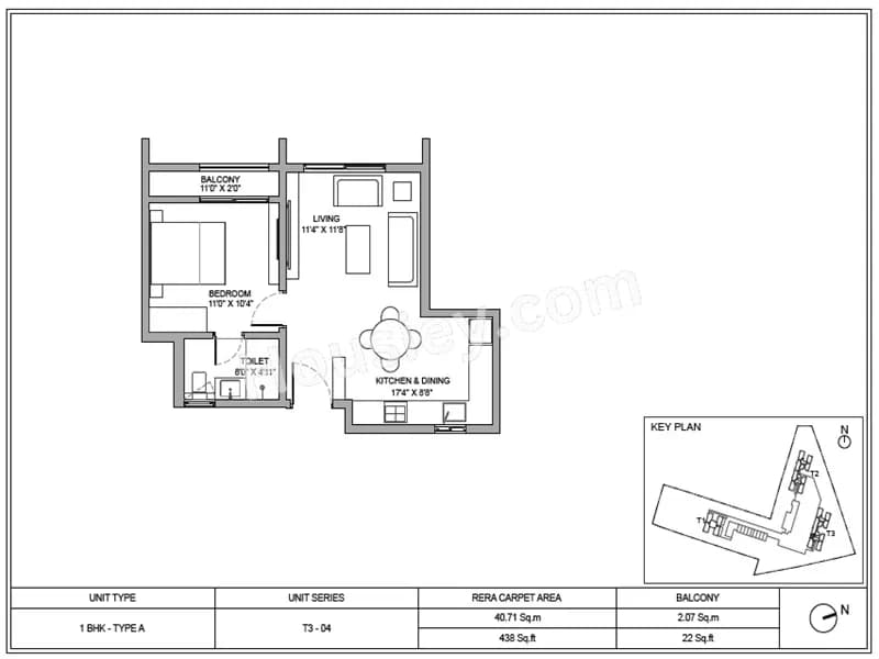 Unit plan - 460 sq.ft.