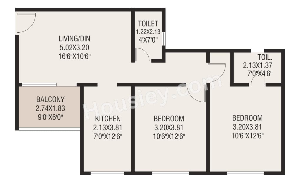 Unit plan - 732 sq.ft.