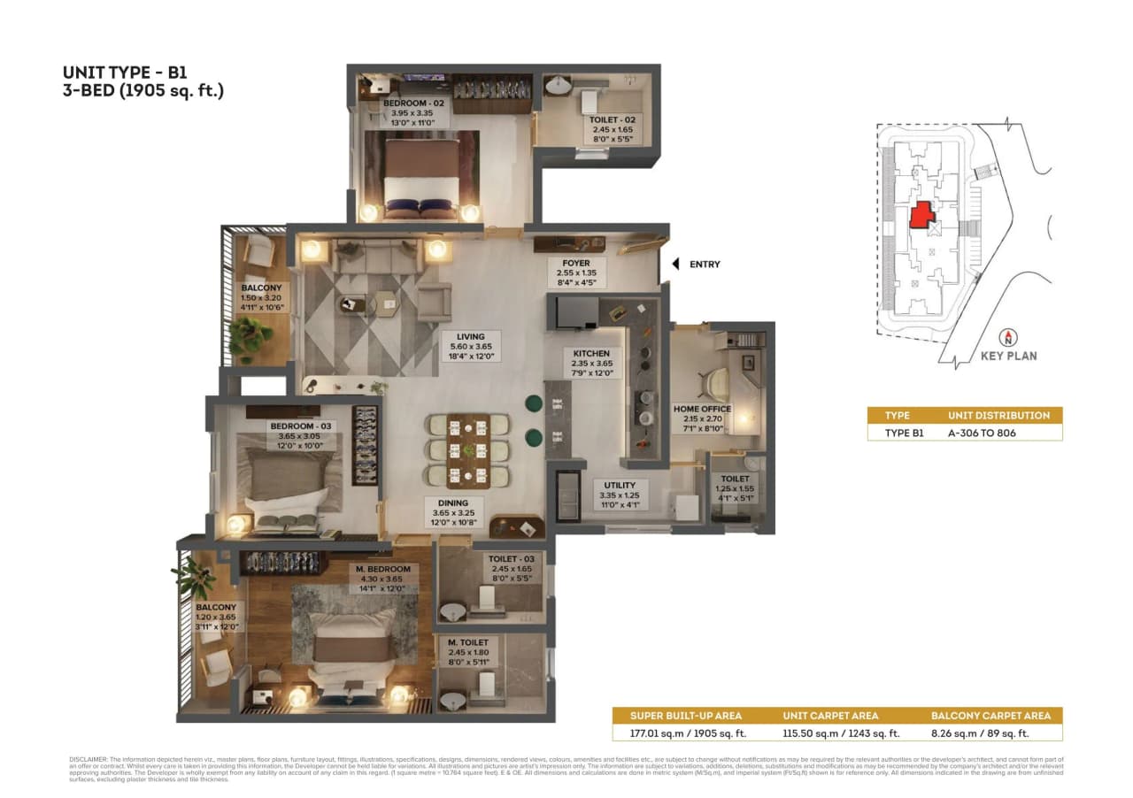 Unit plan - 1140 sq.ft.
