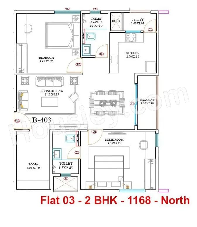 Unit plan - 817 sq.ft.
