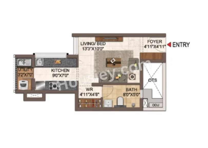Unit plan - 337 sq.ft.