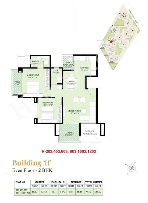 Unit plan - 765 sq.ft.
