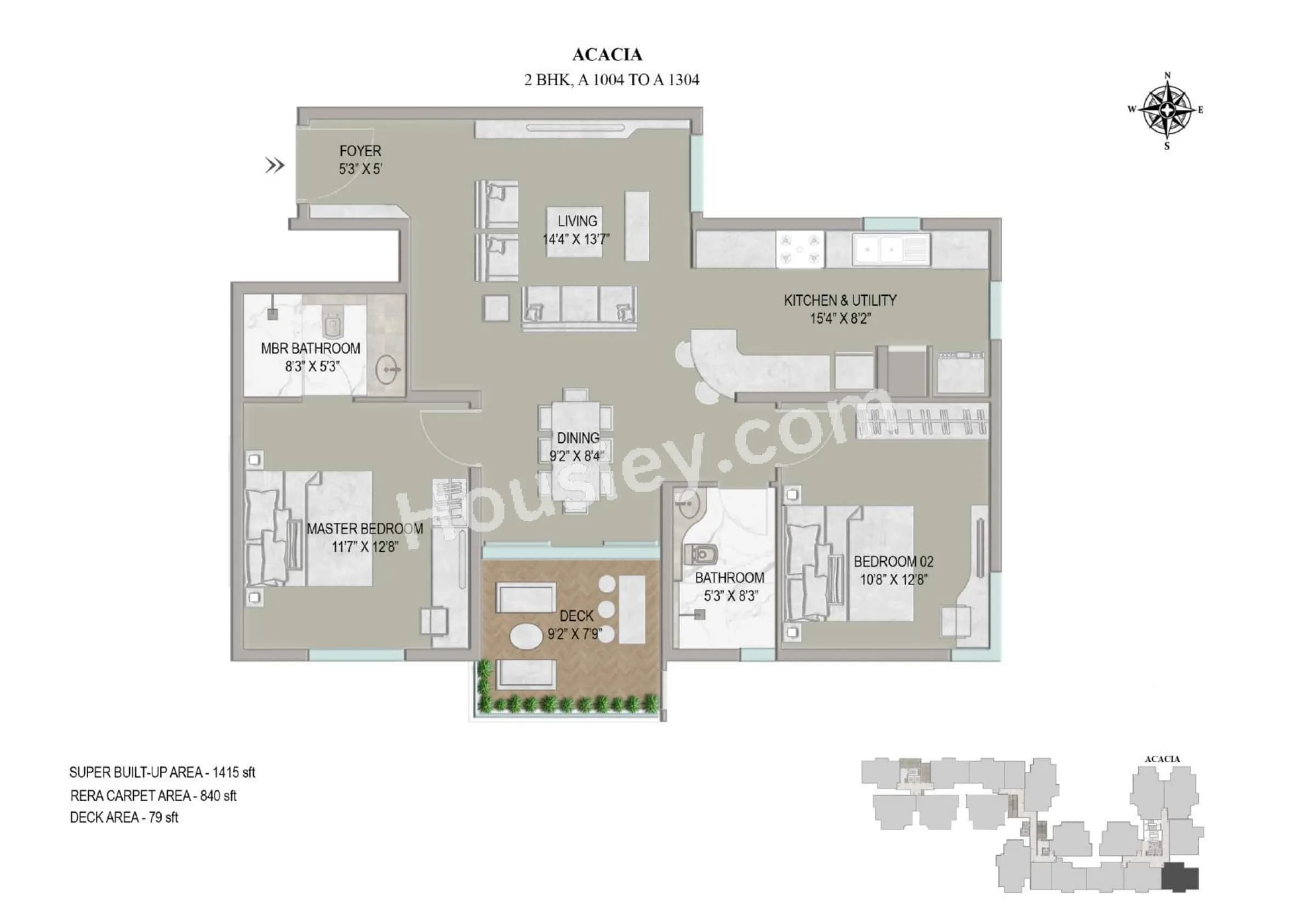 Unit plan - 839 sq.ft.