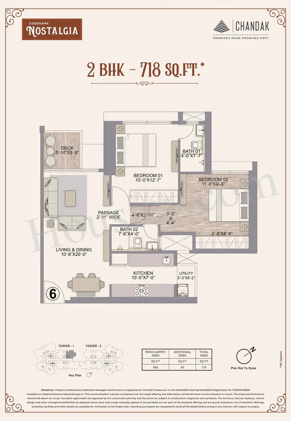 Unit plan - 718 sq.ft.