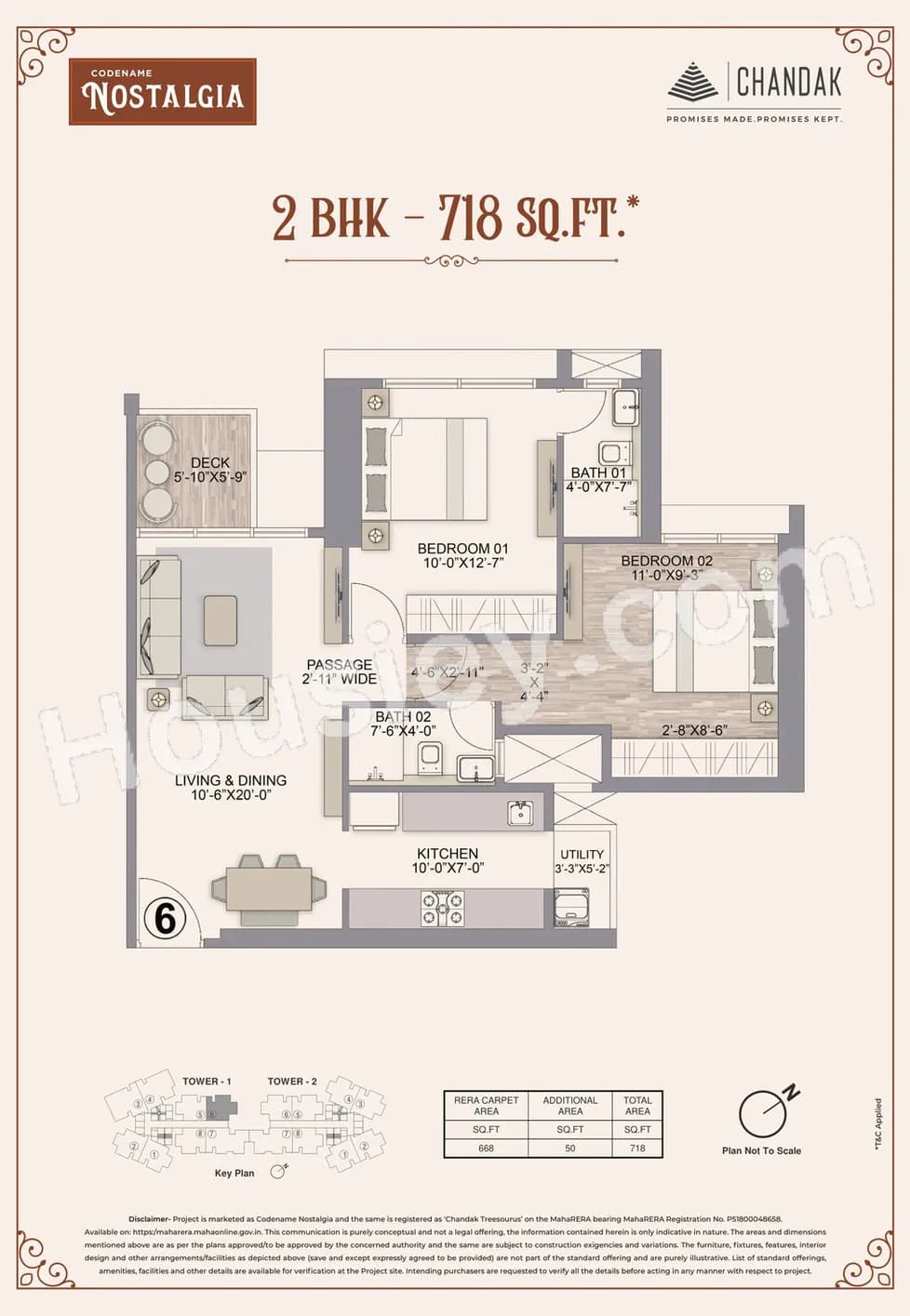 Unit plan - 718 sq.ft.
