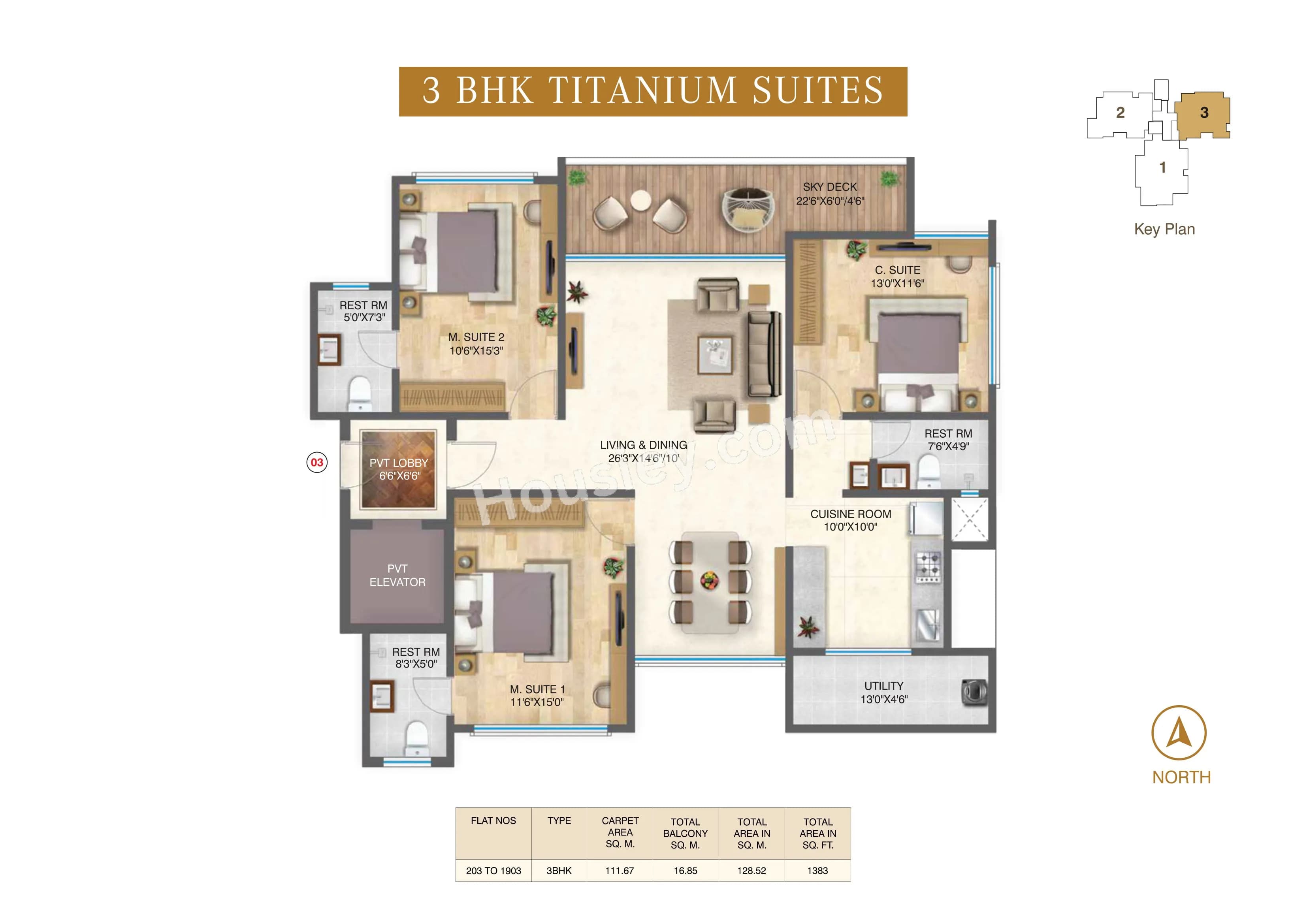 Unit plan - 1383 sq.ft.