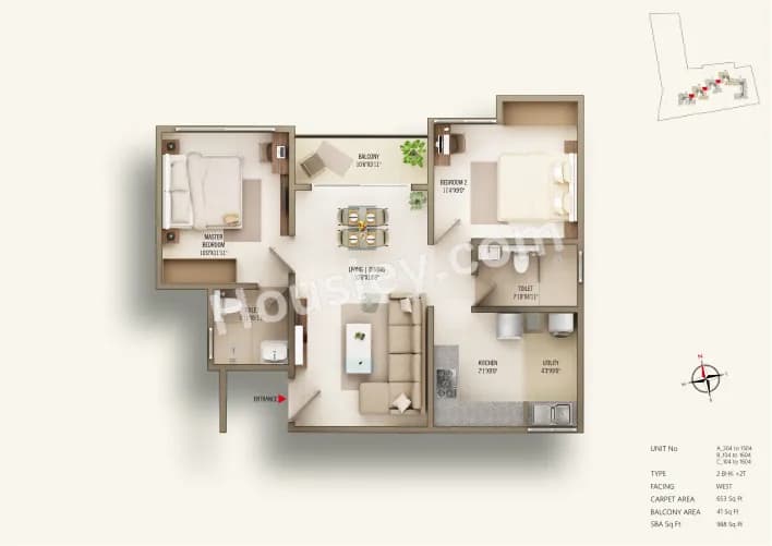 Unit plan - 653 sq.ft.