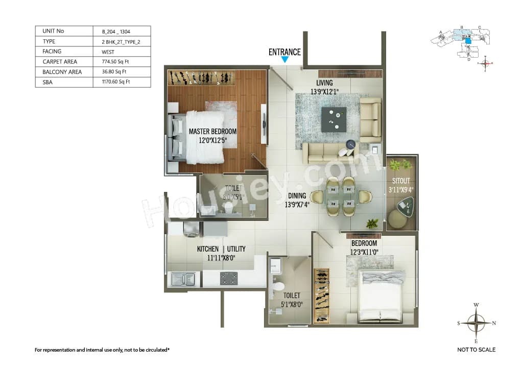 Unit plan - 774 sq.ft.