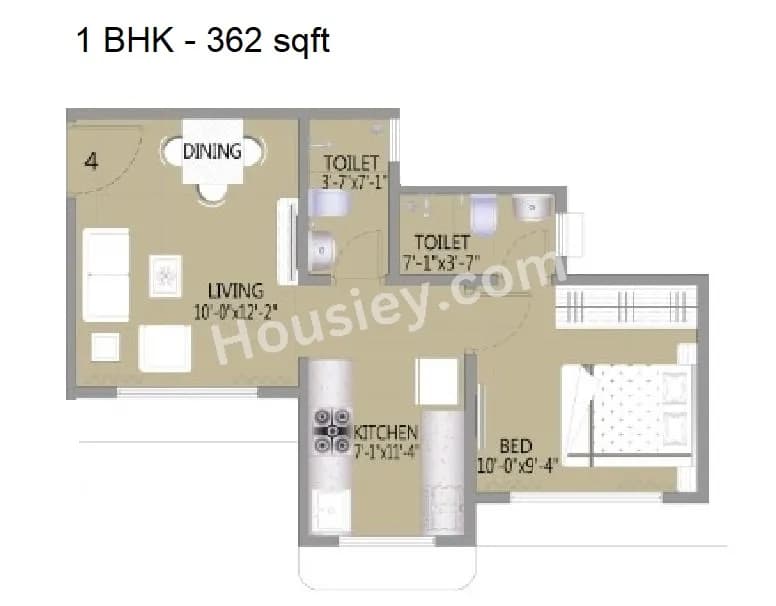 Unit plan - 362 sq.ft.