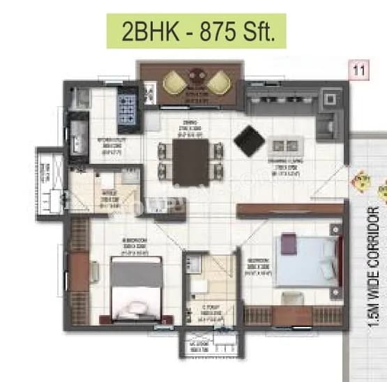 Unit plan - 592 sq.ft.