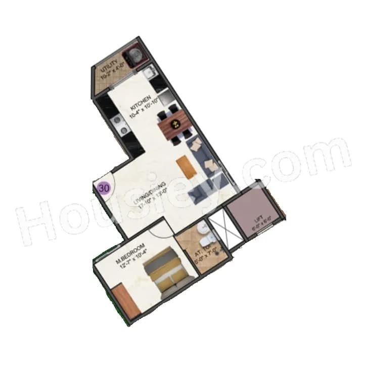Unit plan - 530 sq.ft.