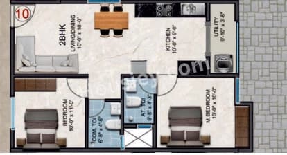 Unit plan - 611 sq.ft.