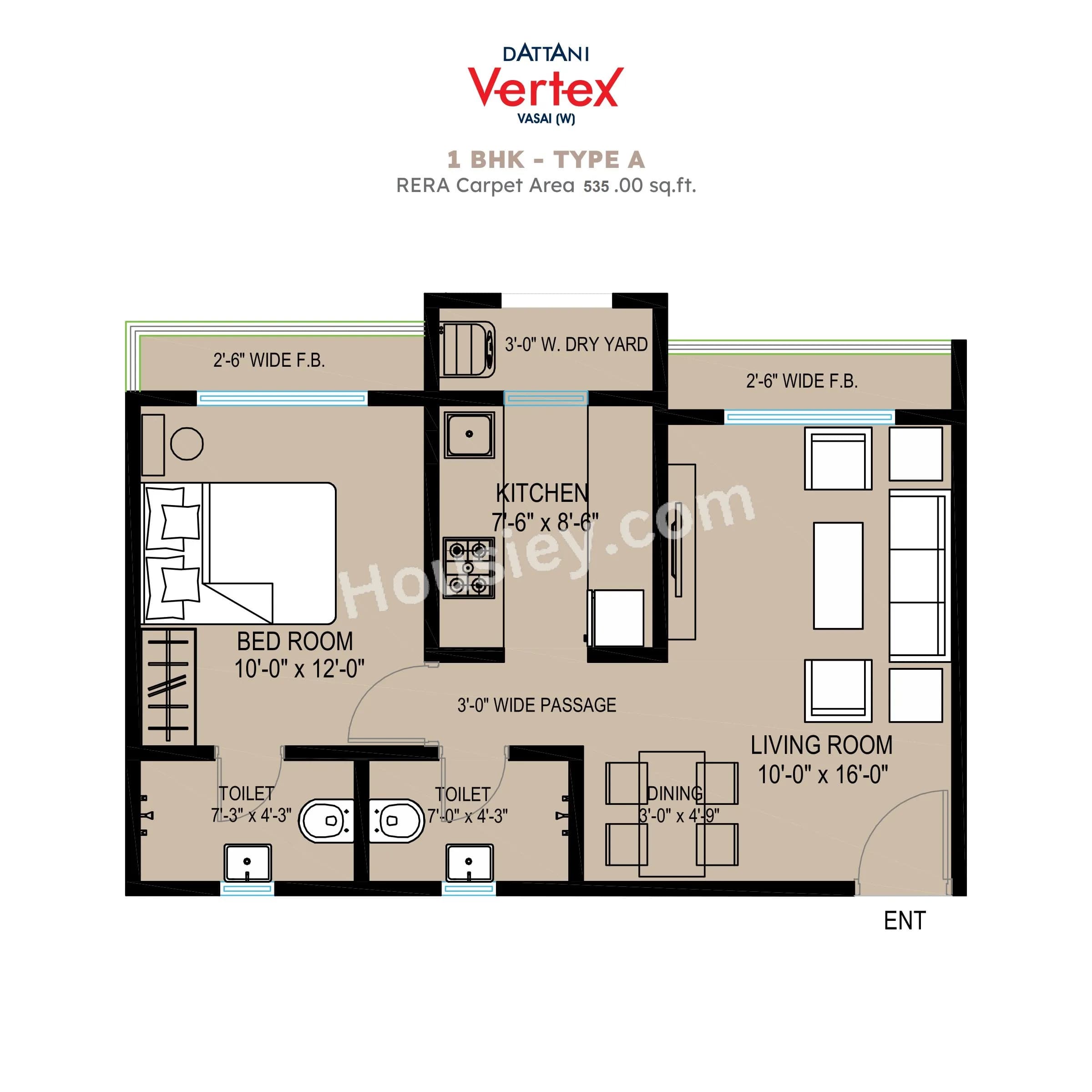 Unit plan - 535 sq.ft.