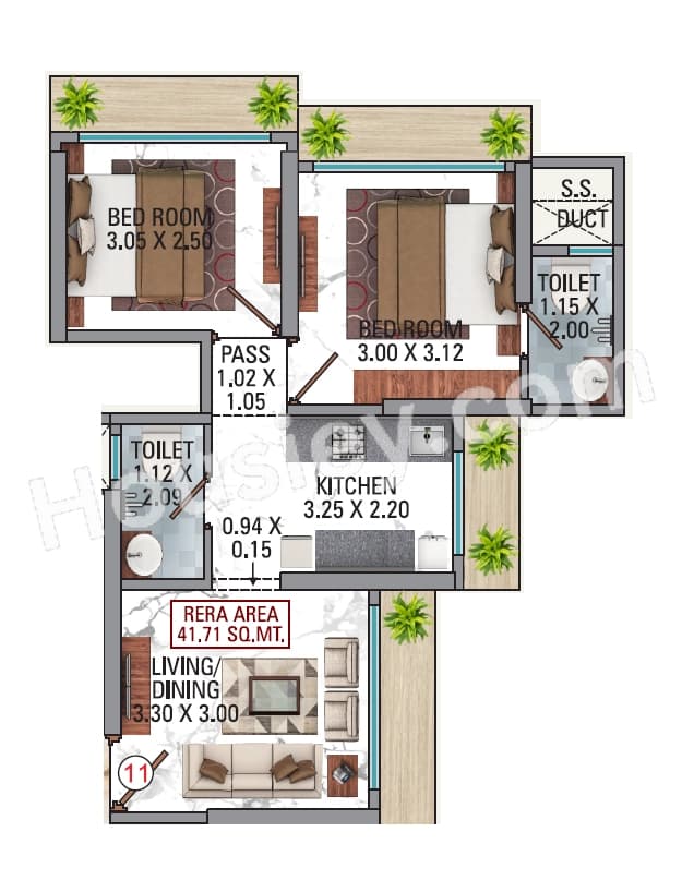 Unit plan - 449 sq.ft.