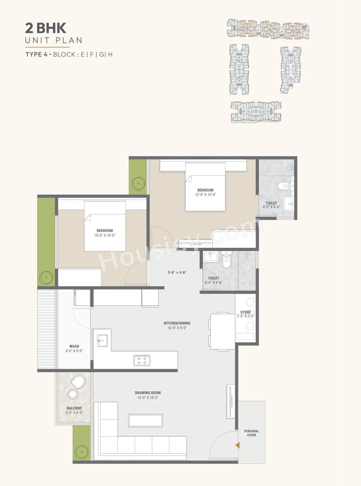 Unit plan - 742 sq.ft.