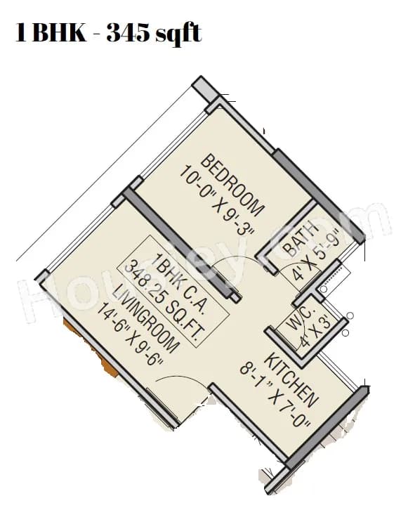 Unit plan - 345 sq.ft.