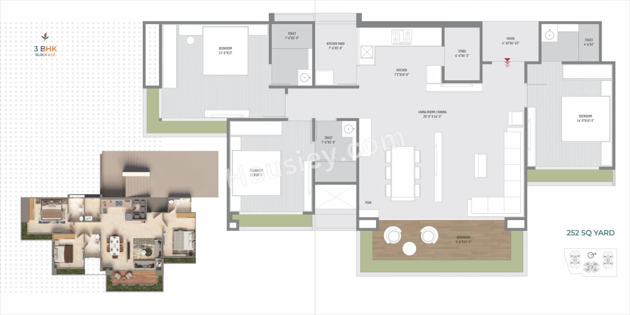 Unit plan - 1247 sq.ft.