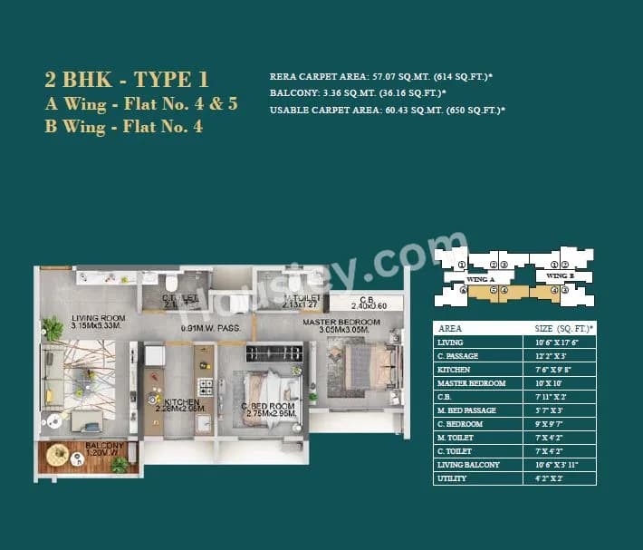 Unit plan - 650 sq.ft.