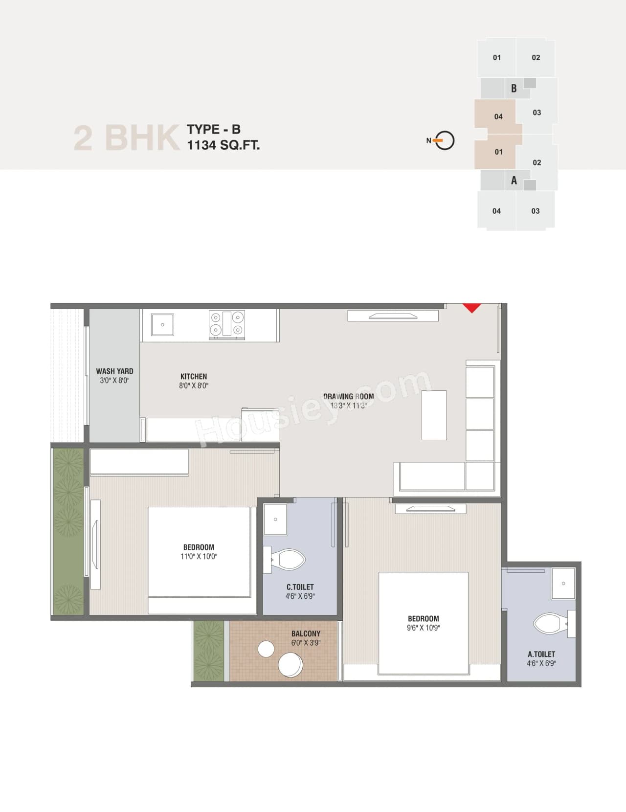 Unit plan - 510 sq.ft.