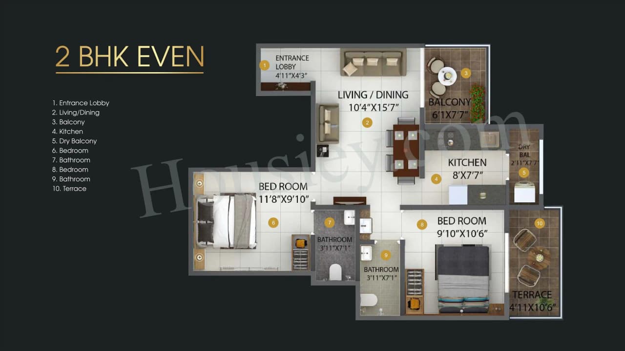 Unit plan - 637 sq.ft.