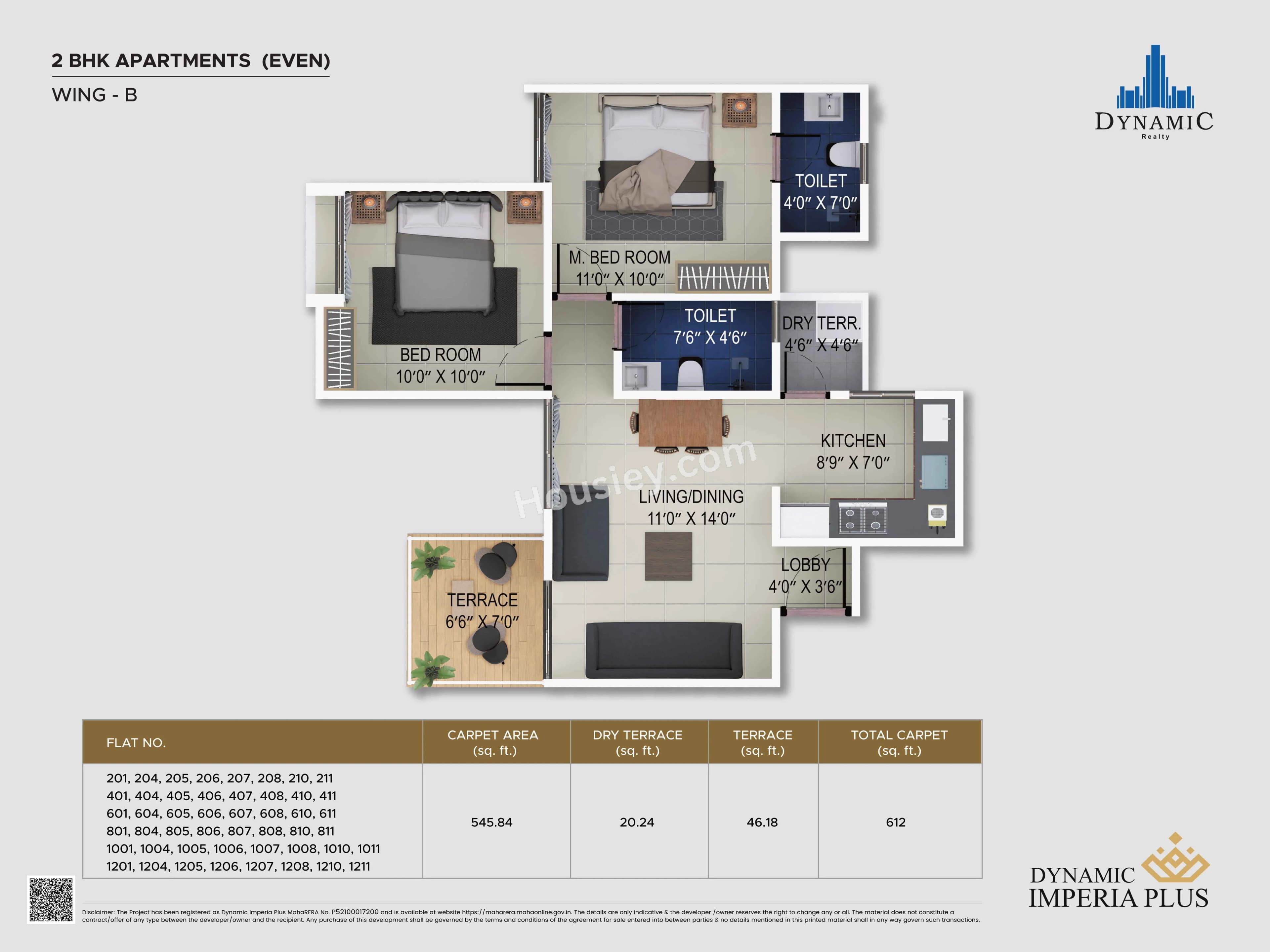 Unit plan - 612 sq.ft.