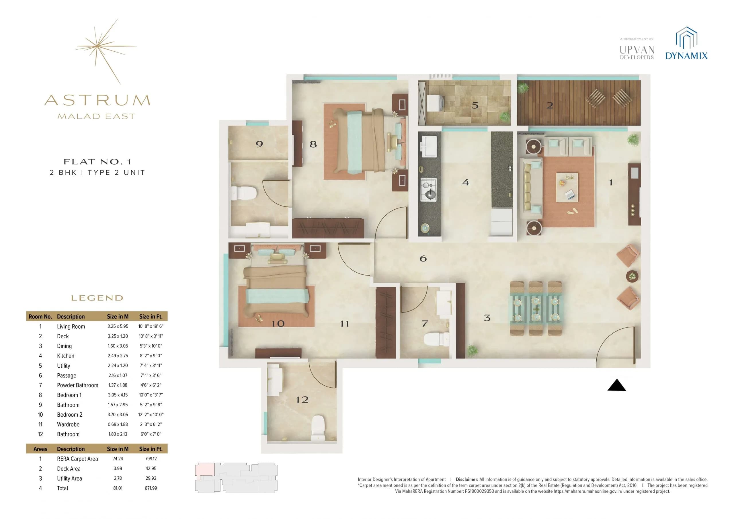 Unit plan - 872 sq.ft.