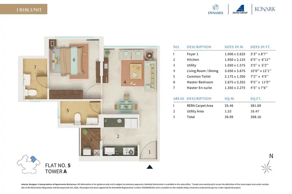 Unit plan - 398 sq.ft.