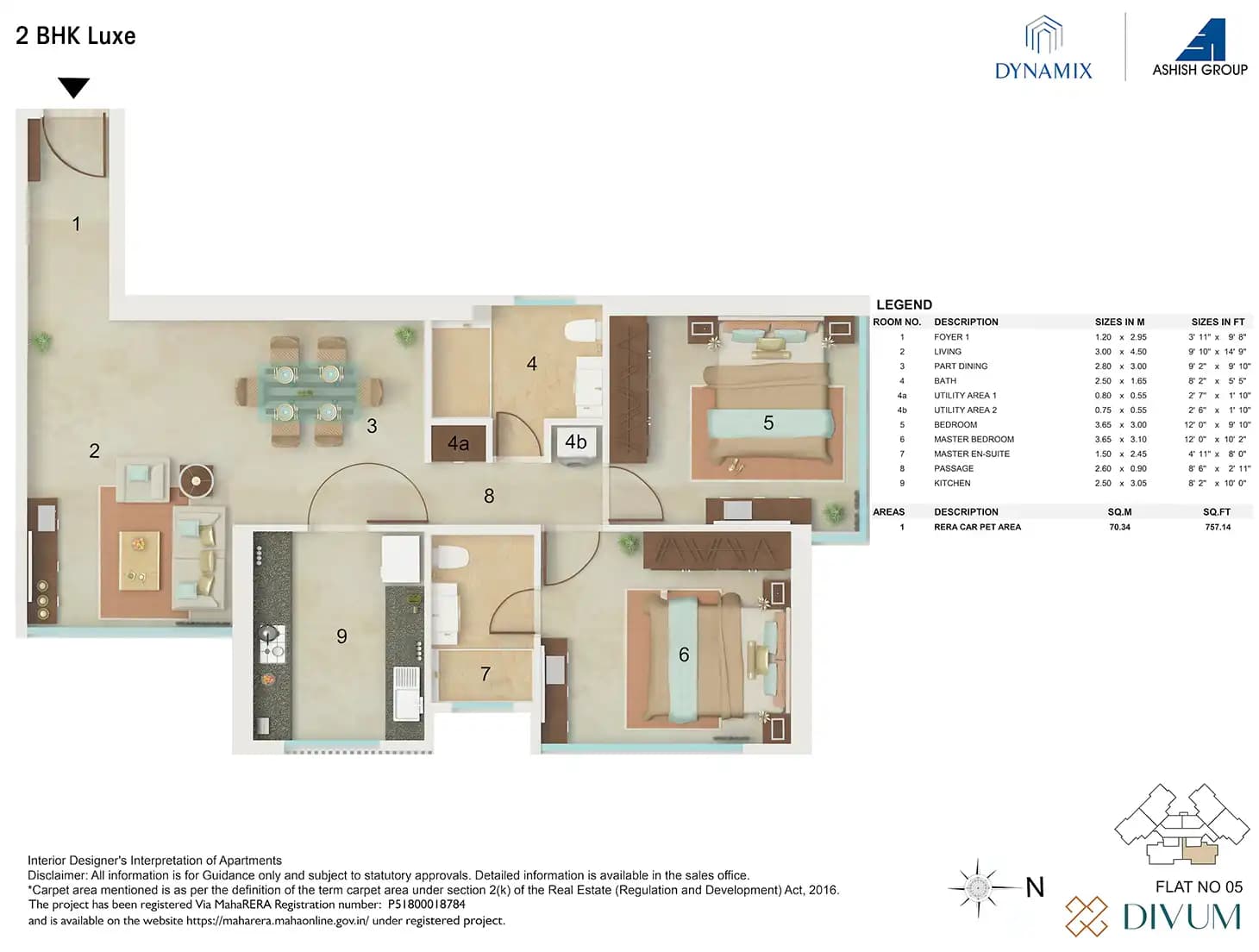 Unit plan - 757 sq.ft.