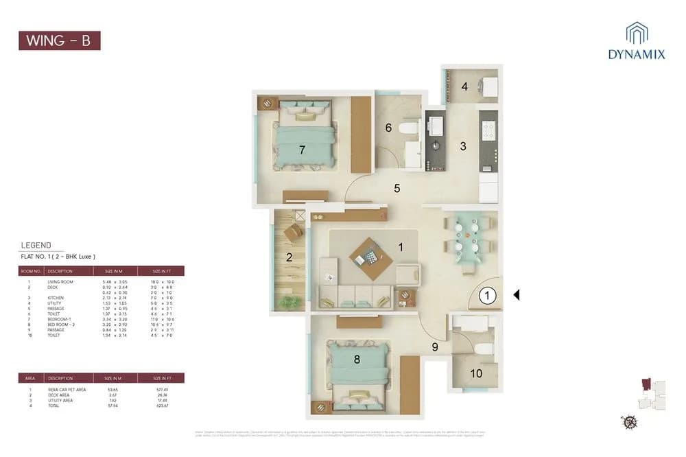 Unit plan - 624 sq.ft.