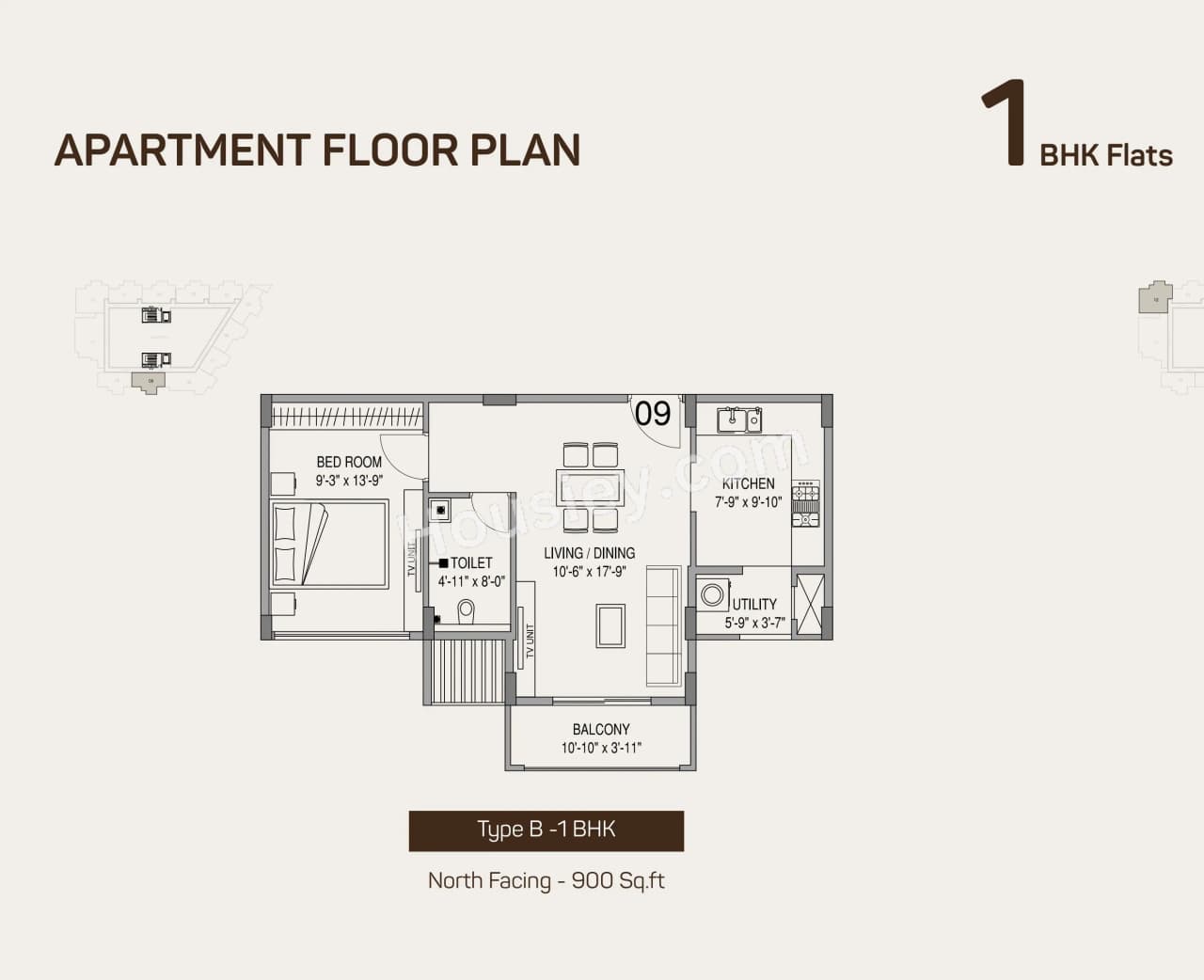 Unit plan - 630 sq.ft.