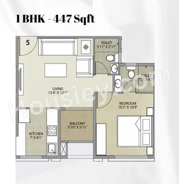 Unit plan - 447 sq.ft.