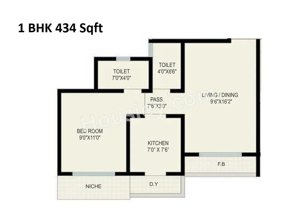 Unit plan - 434 sq.ft.