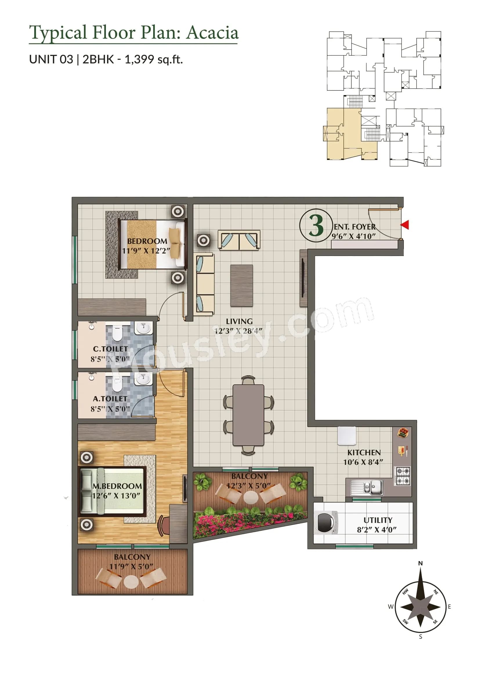 Unit plan - 1049 sq.ft.