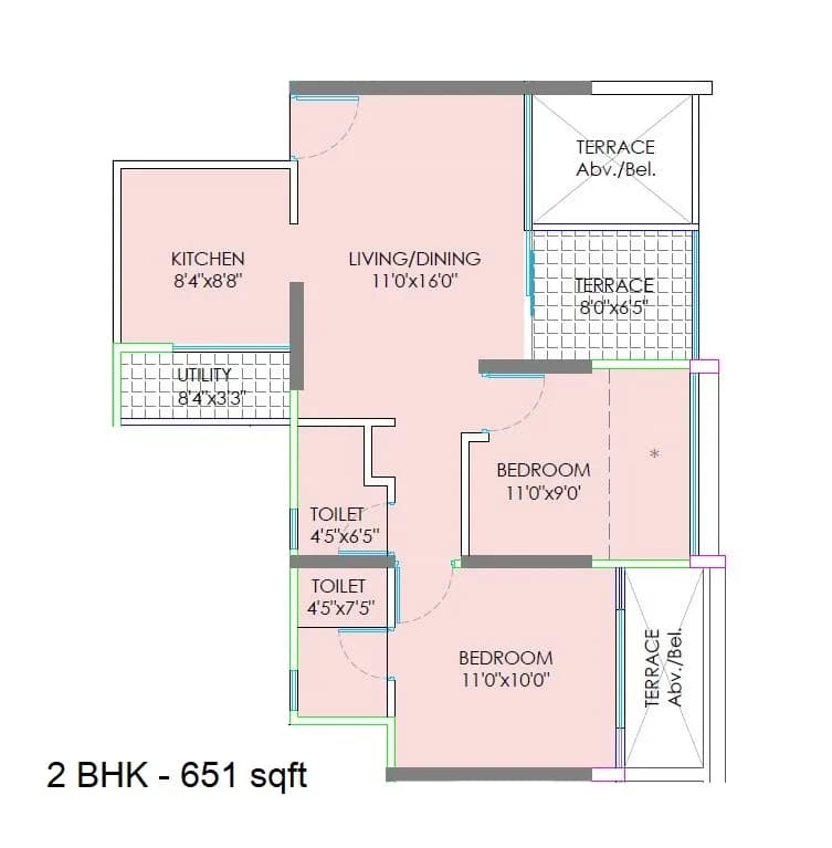 Unit plan - 651 sq.ft.