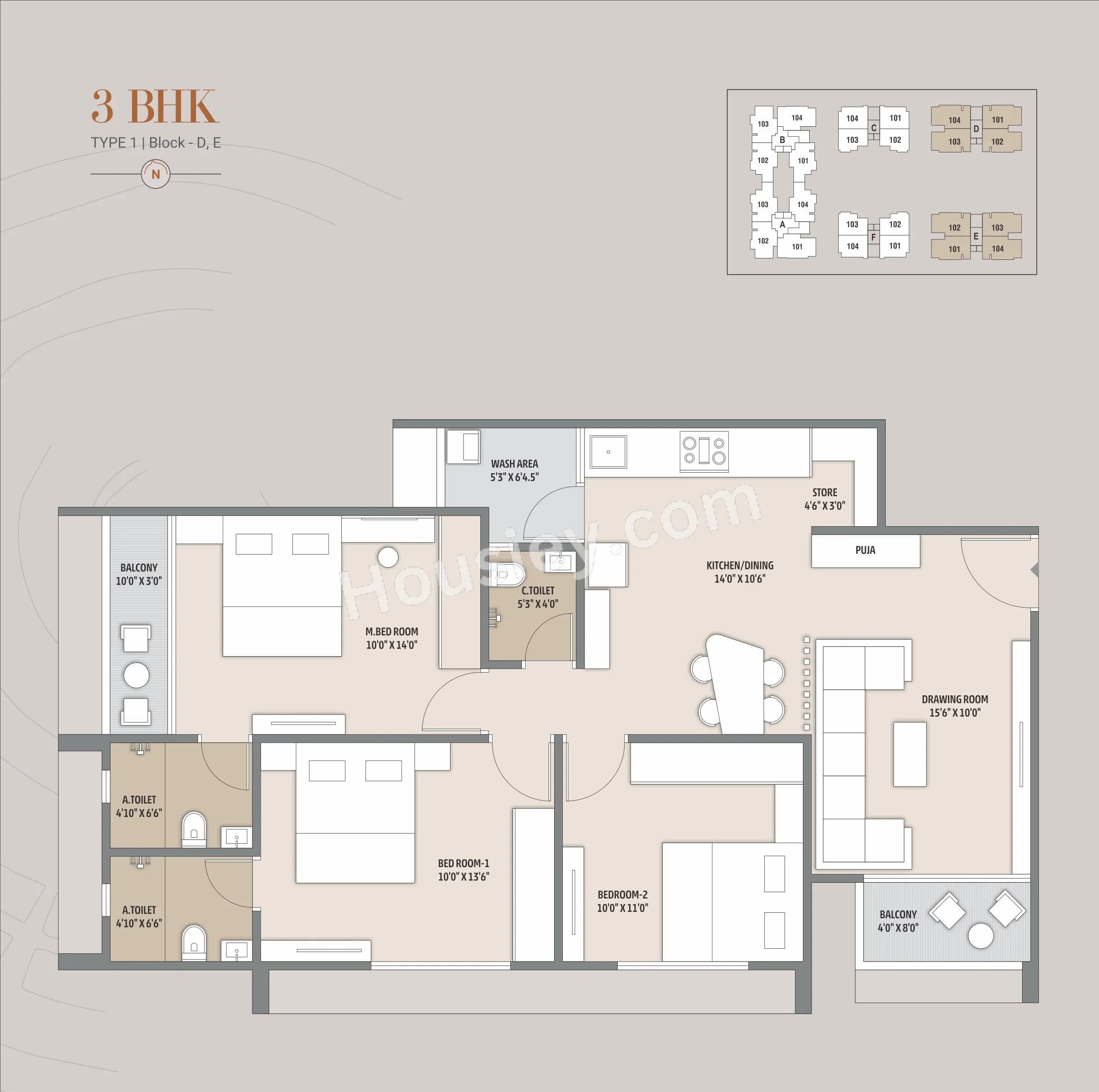 Unit plan - 1725 sq.ft.