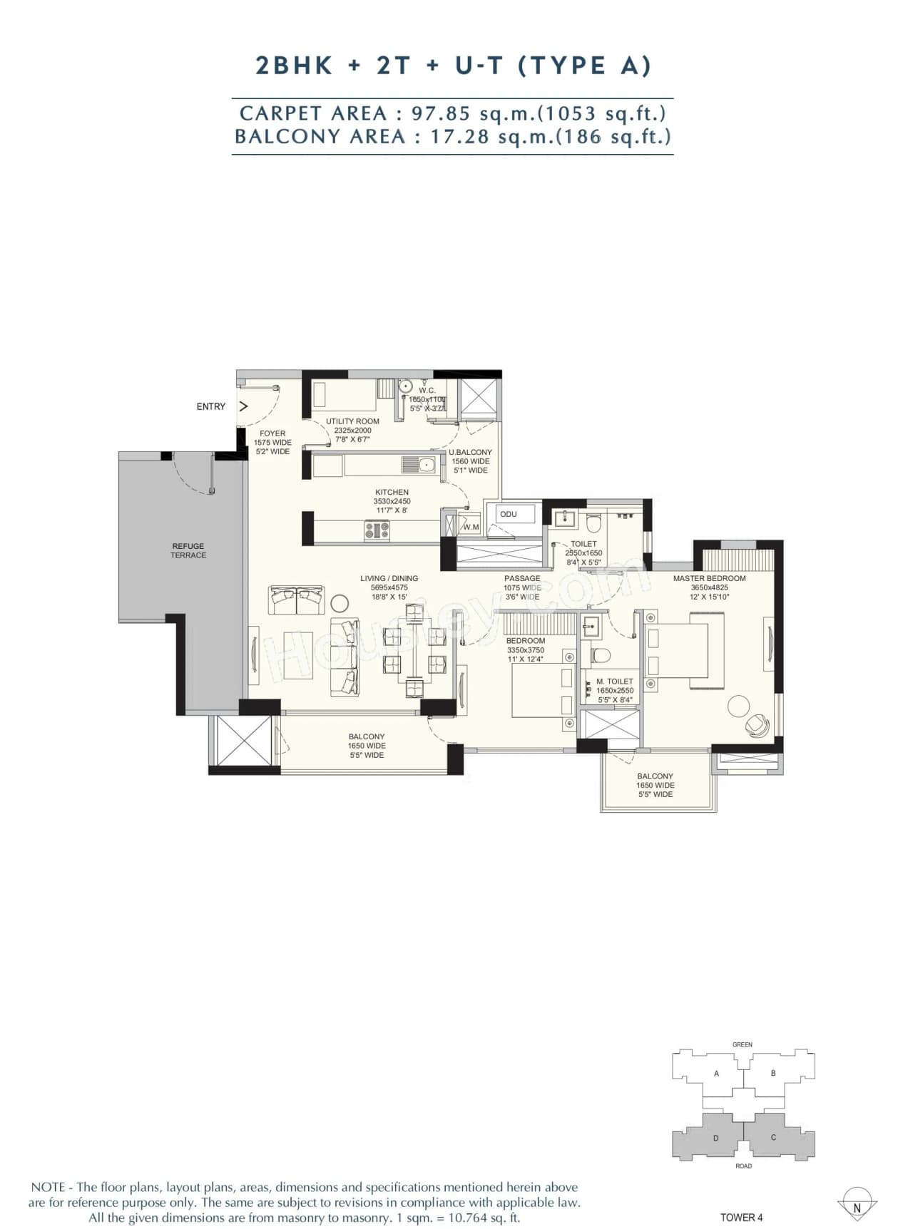 Unit plan - 1053 sq.ft.