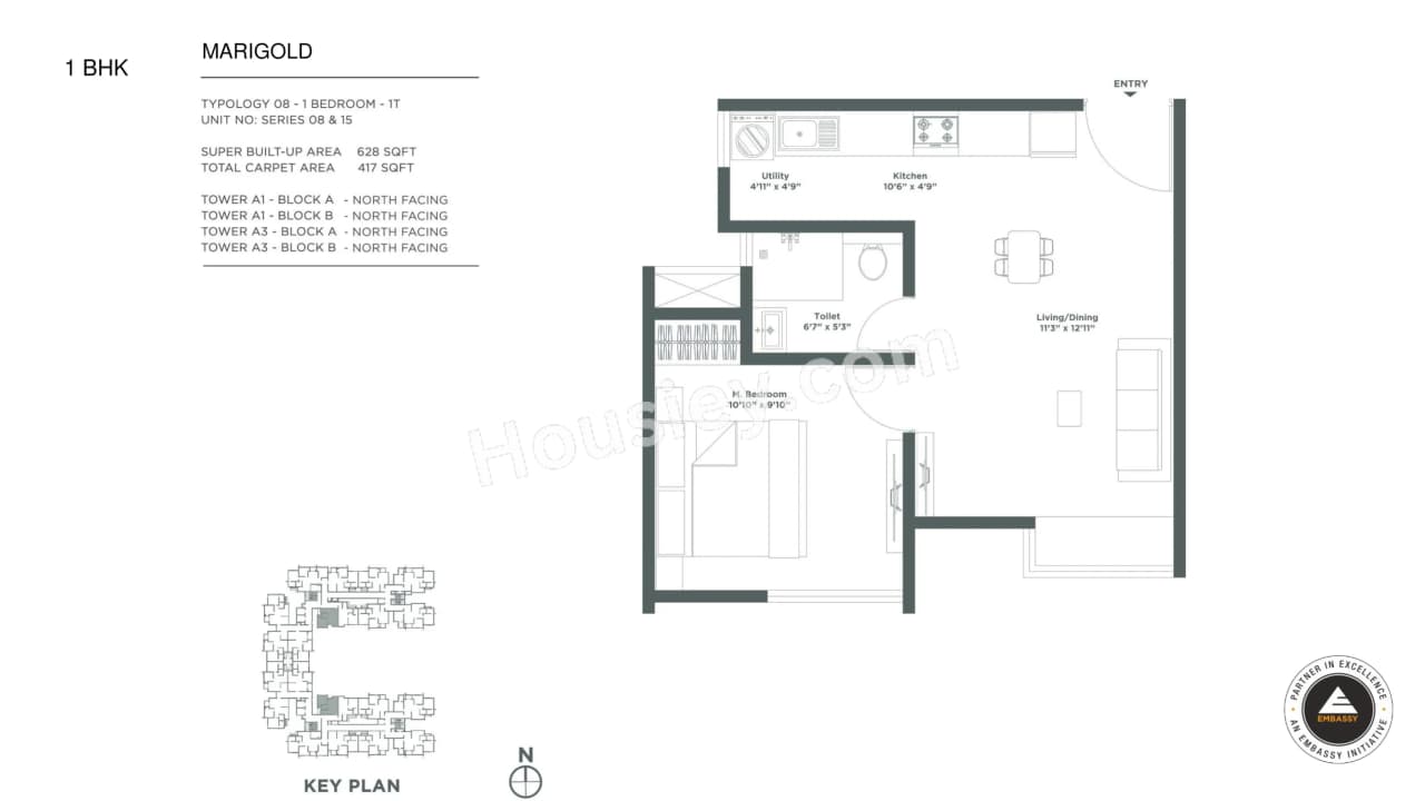 Unit plan - 417 sq.ft.