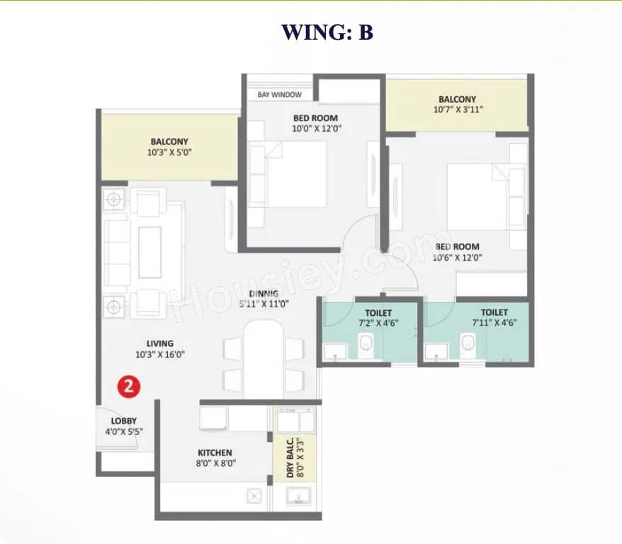 Unit plan - 818 sq.ft.