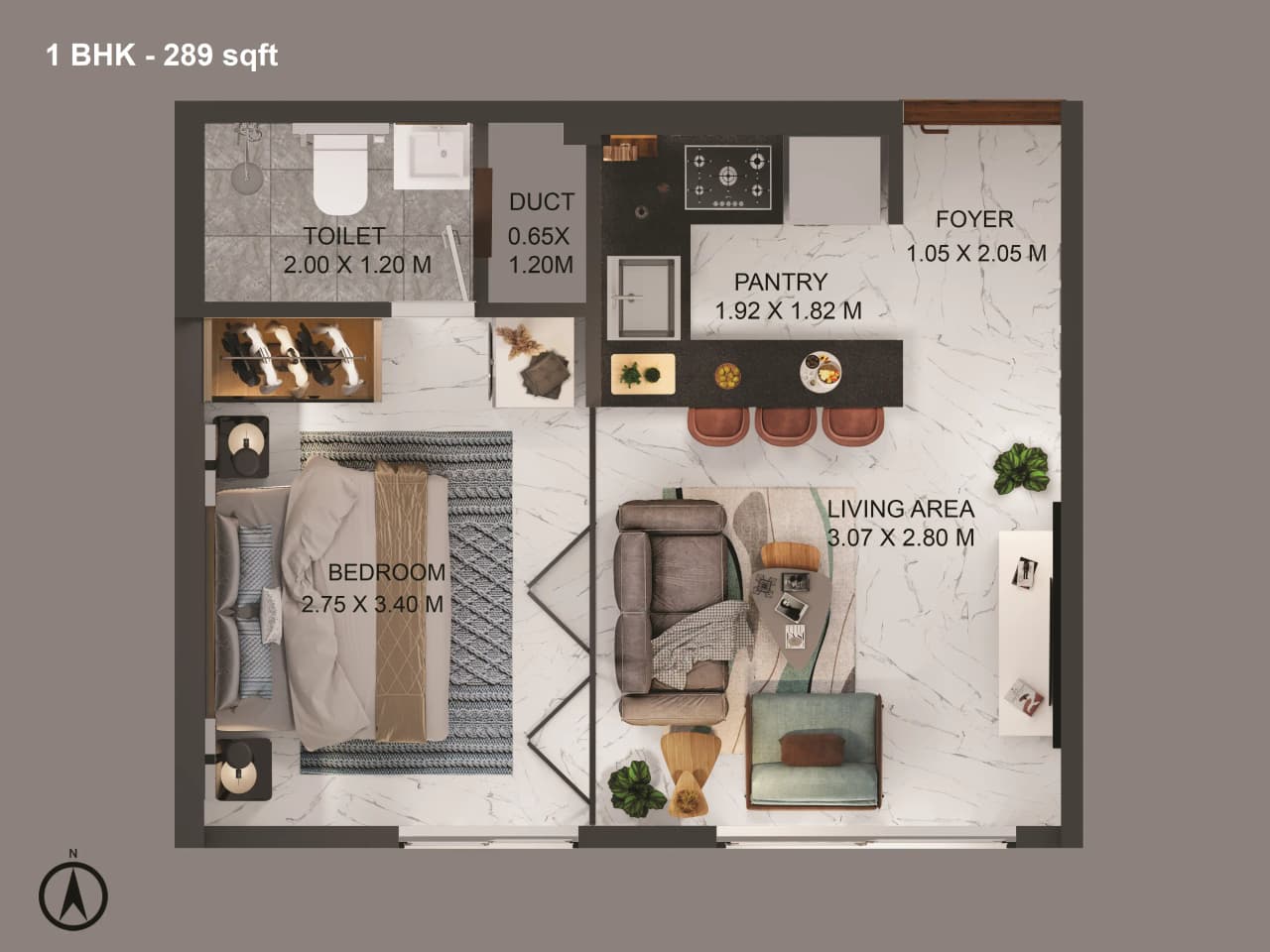 Unit plan - 289 sq.ft.