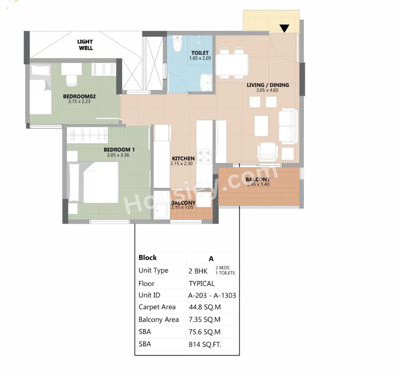 Unit plan - 482 sq.ft.